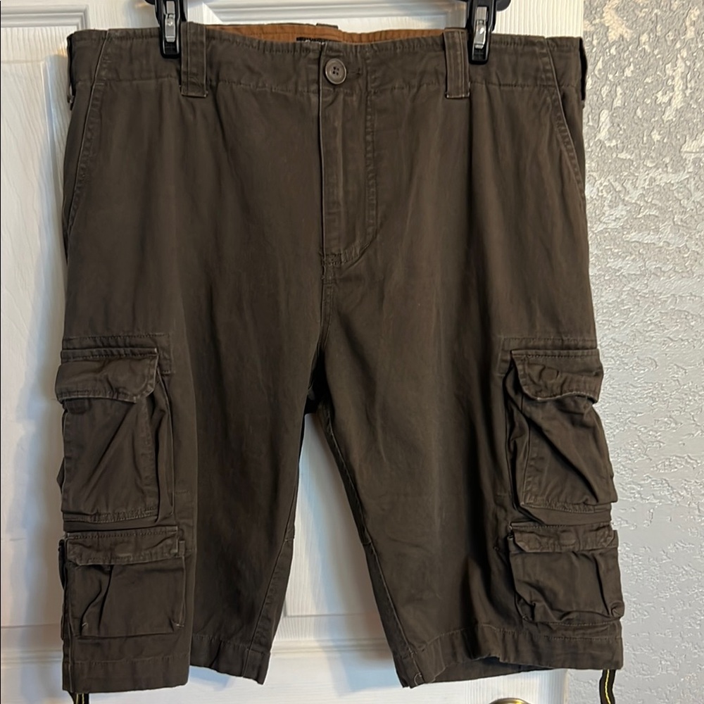 Brown Cargo Shorts with Utility Design